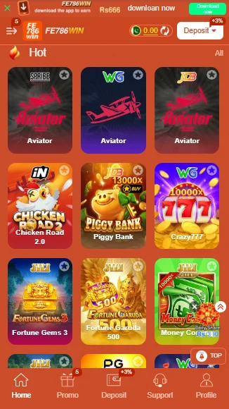 FE786WIN Game APK interface