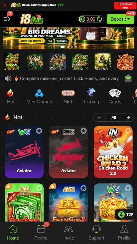 i8fun Game APK Lobby Interface