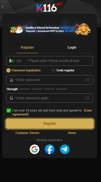 K116 Game Registration